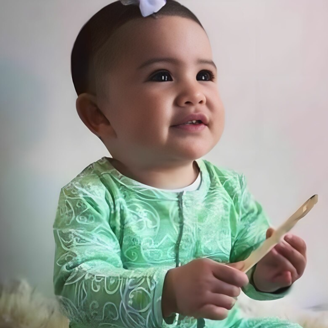 Iti (Kakariki/Green) long sleeve onesie